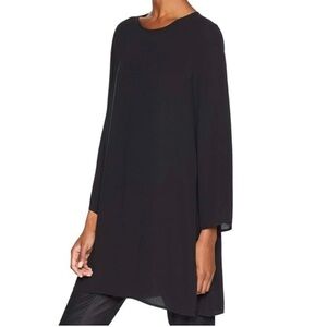 Eileen Fisher | size m | silk Black split hem Tunic Top